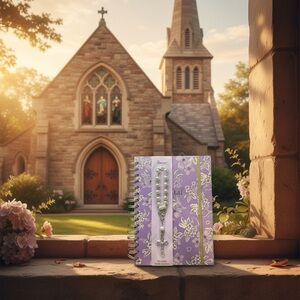 Lavender Floral Prayer Journal with Rosary Beads​